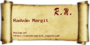 Radván Margit névjegykártya